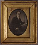 Thumbnail preview of Three quarter length portrait of a man, his l…
