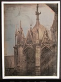 Thumbnail preview van View of the top of Gothic windows, buttresses…