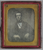Thumbnail af Half-length portrait of a seated man, eyes ap…