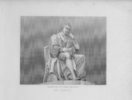 Thumbnail af sculpture of Dr Jenner, sitting in a chair; e…