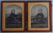 Thumbnail preview of Two portraits of young children.  The boy has…