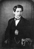 Thumbnail af portrait of a young man, a table on the right