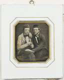 Miniaturansicht Vorschau von Group portrait of two men with headwear. One …