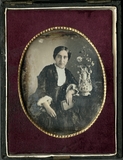 Miniaturansicht Vorschau von Frauenporträt. Kolorierte Daguerreotypie in K…