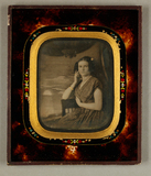 Thumbnail af Bildnis einer jungen Frau, Dreiviertelfigur, …