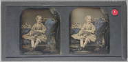 Thumbnail preview van Full length portrait of a seated girl child w…