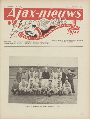 Clubnieuws Ajax (vanaf 1916) 1955-05-01