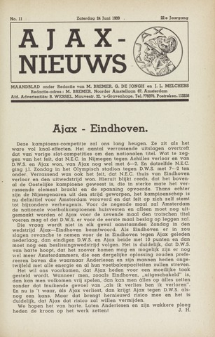 Clubnieuws Ajax (vanaf 1916) 1939-06-24