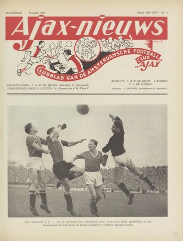 Clubnieuws Ajax (vanaf 1916) 1958-11-01