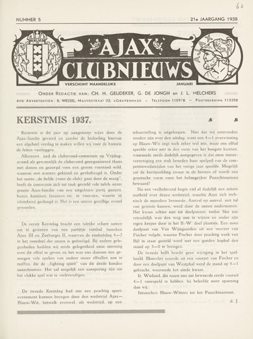 Clubnieuws Ajax (vanaf 1916) 1938