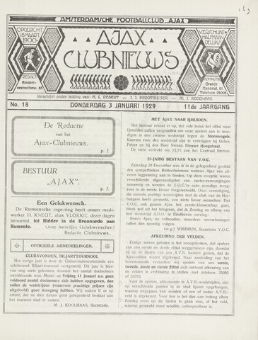 Clubnieuws Ajax (vanaf 1916) 1929