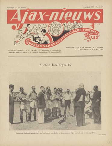 Clubnieuws Ajax (vanaf 1916) 1948-06-01