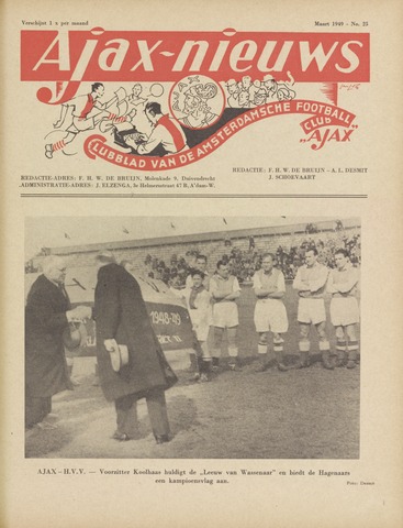 Clubnieuws Ajax (vanaf 1916) 1949-03-01