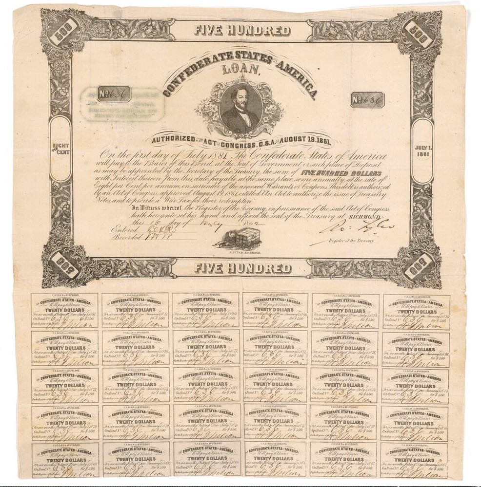Obligatie van de Confederate States of America