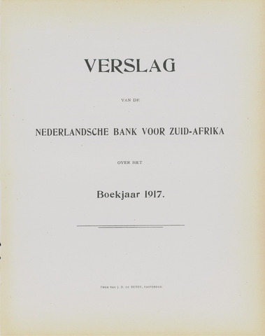 Nederlandsche Bank voor Zuid-Afrika 1917