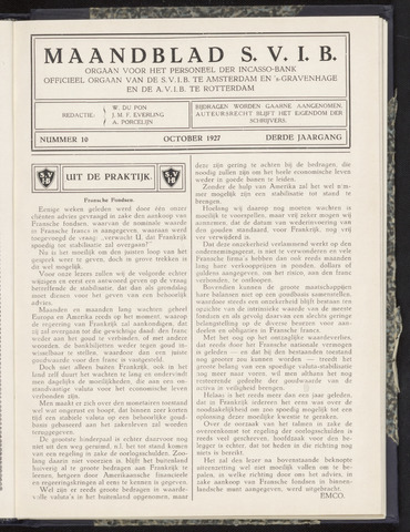 Incasso-Bank - Maandblad SVIB 1927-10-01