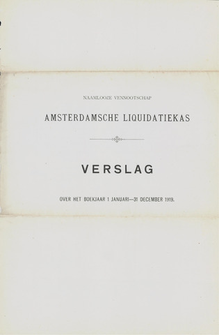 Amsterdamsche Liquidatiekas - Amsterdamsche Goederenbank 1919