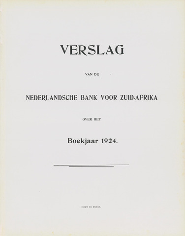 Nederlandsche Bank voor Zuid-Afrika 1924