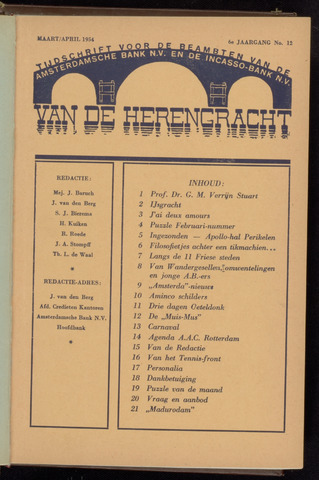 Amsterdamsche Bank - Van de Herengracht 1954-03-01