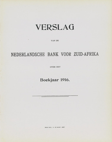 Nederlandsche Bank voor Zuid-Afrika 1916