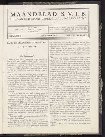 Incasso-Bank - Maandblad SVIB 1926-08-01