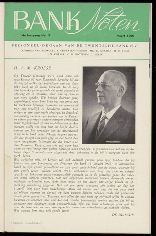 De Twentsche Bank - Banknoten 1960-03-01