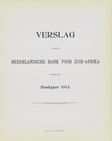 Nederlandsche Bank voor Zuid-Afrika 1913
