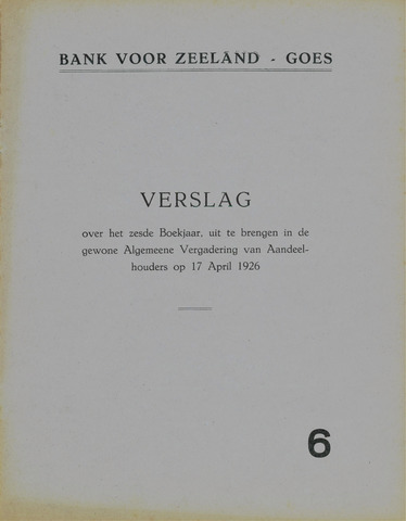 Bank voor Zeeland 1925