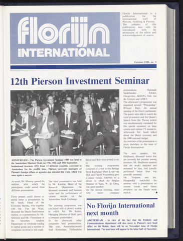 Pierson, Heldring & Pierson - Florijn International 1989-10-01