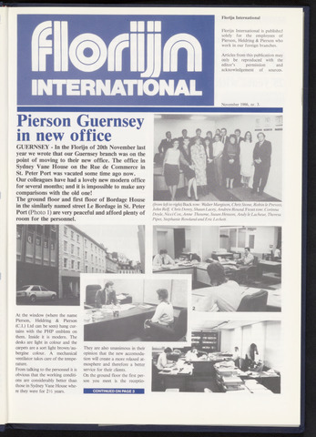 Pierson, Heldring & Pierson - Florijn International 1986-11-01