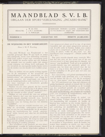 Incasso-Bank - Maandblad SVIB 1925-08-01