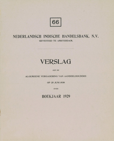 Nederlandsch-Indische Handelsbank 1929