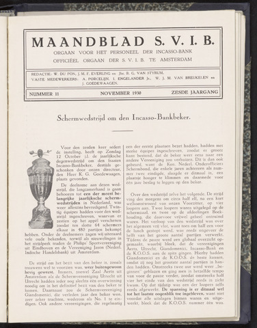 Incasso-Bank - Maandblad SVIB 1930-11-01