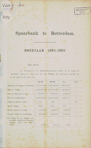 Spaarbank te Rotterdam 1884