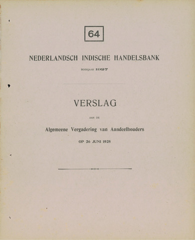 Nederlandsch-Indische Handelsbank 1927