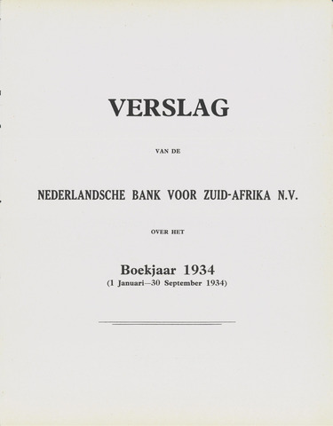 Nederlandsche Bank voor Zuid-Afrika 1934