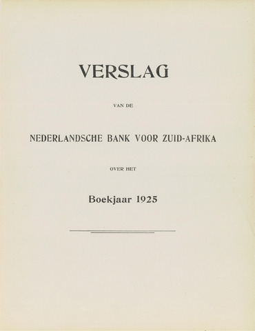 Nederlandsche Bank voor Zuid-Afrika 1925