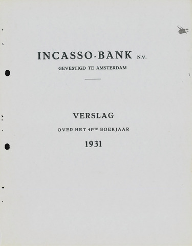 Incasso-Bank 1931