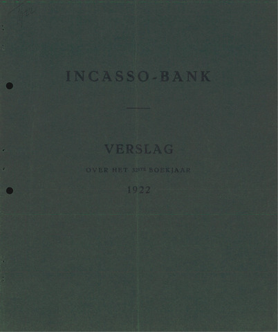 Incasso-Bank 1922