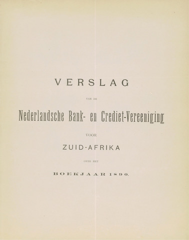 Nederlandsche Bank voor Zuid-Afrika 1890