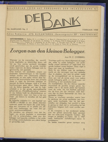 Incasso-Bank - De Bank 1938-02-01