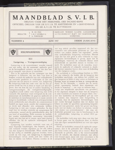 Incasso-Bank - Maandblad SVIB 1927-06-01