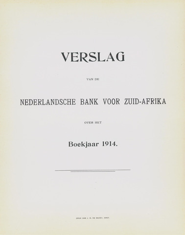 Nederlandsche Bank voor Zuid-Afrika 1914