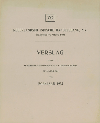 Nederlandsch-Indische Handelsbank 1933