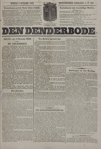 De Denderbode 1862-10-05