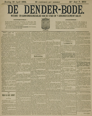 De Denderbode 1892-04-10