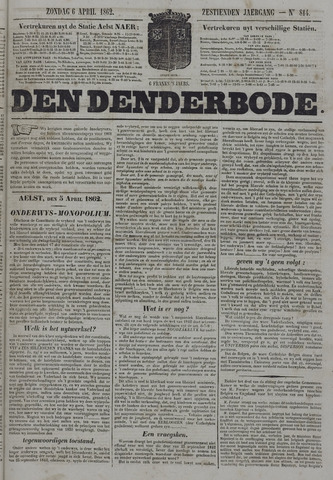 De Denderbode 1862-04-06