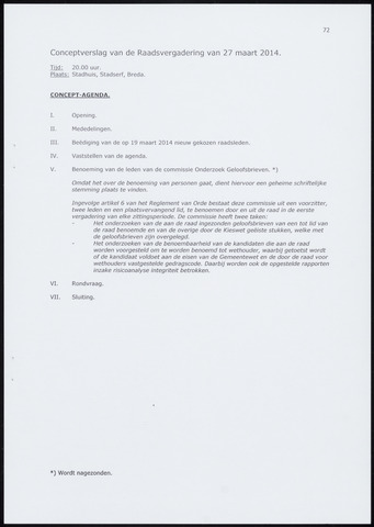 Breda - Notulen van de gemeenteraad 2014-03-27