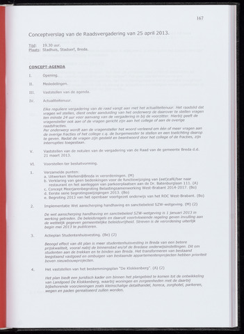 Breda - Notulen van de gemeenteraad 2013-04-25