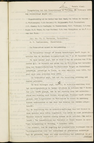 Ginneken en Bavel - Notulen van de gemeenteraad 1926